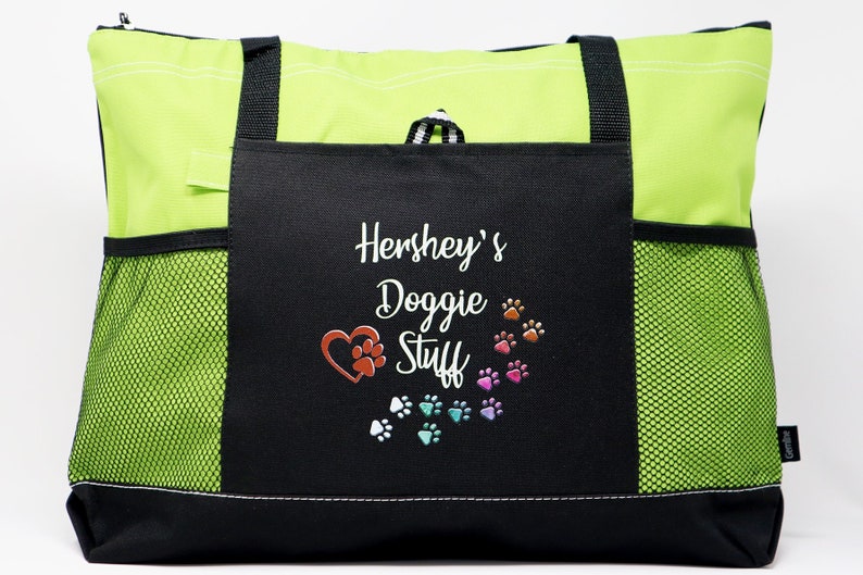 Personalized Doggie Stuff Pet Tote Bag with Mesh Pockets image 8