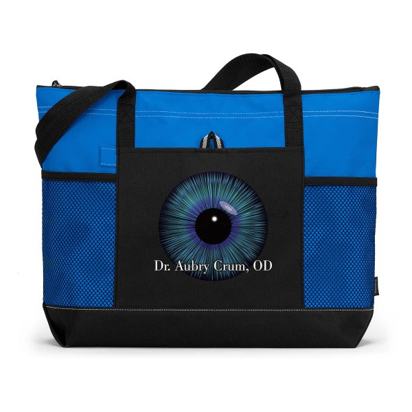 Dr. Optical Eye -  Printed Tote Bag with Mesh Pockets