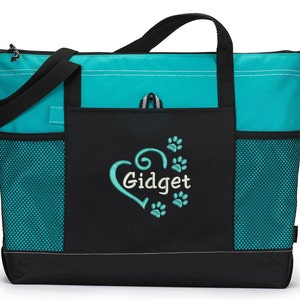 Dog Tote Personalized Embroidered Pet Travel Tote for Dog Park or Show