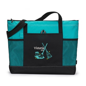 Sparkling Clean Cleaning Company Design /Tote Bag with Mesh Pockets