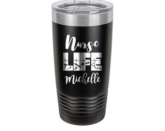 Nurse Life Personalized Engraved Insulated Stemless Stainless Steel 12 oz Tumbler