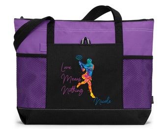 Love Means Nothing - Personalized Zippered Tote Bag