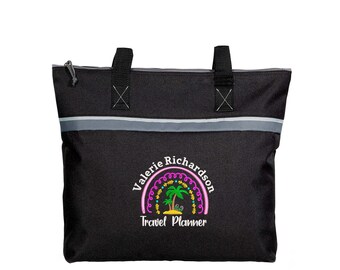 Travel Planner Rainbow Personalized Embroidered Small Travel Tote