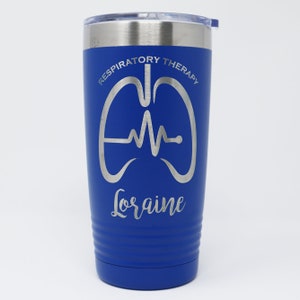 Personalized Engraved Respiratory Therapy Powder Coated Insulated 20 oz Tumbler 12 colors available, Gift for Respiratory Therapist, RRT image 10