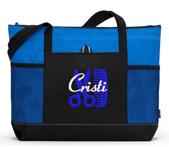 Personalized Hair Stylist 2 Embroidered Zippered Tote Bag Etsy