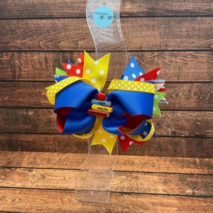 Back to School kids hair bows school spirit elementary teacher themed bow