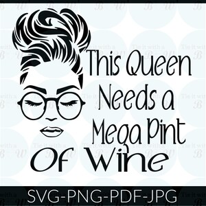 Deze koningin heeft altijd een Mega Pint/happy Hour nodig / JD Johnny Depp quote svg png jpg pdf-bestand downloaden