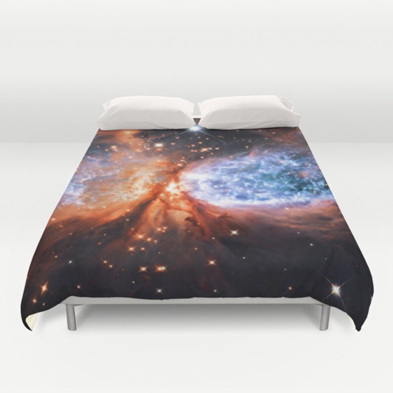 Duvet Cover Or Comforter Copper Blue Galaxy A Star Image 0