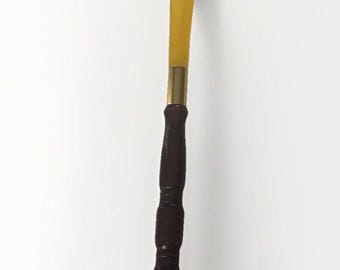 Vintage Long Handled Shoe Horn Wood & Celulose 12"