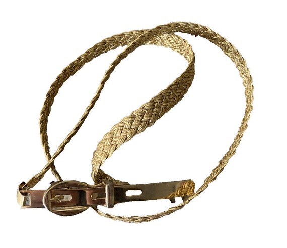 Vintage Gold Tone Thin Weaved Braided Stretch Belt Womens  display picture 2