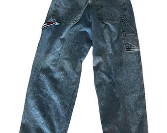 VTG Tommy Hilfiger Baggy Jeans 33x32 Y2K 03/2001 Wide Leg Carpenter Skater