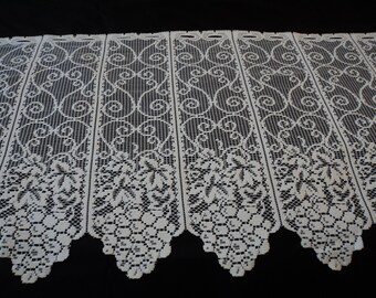 French vintage large net door panel or Cutable 1232.1.1120T 51 wide x 160 drop Very versatile. .