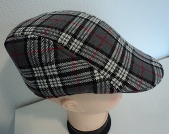 Red Tartan Checked Cap 