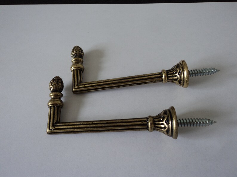 A Pair Of Stunning French Vintage Brass Curtain Tie Back Hooks Etsy