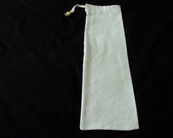 French handmade reusable metis linen bread / storage bag - sac a pain (10581) AA1