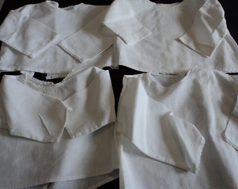 Four French vintage white cotton babies blouses / vests / undergarments  (13357) T3