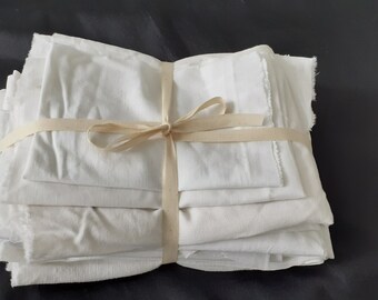 Bundle of French vintage antique assorted linen pieces for crafting (16 pieces apx 2 kilo)  19366 - SRW