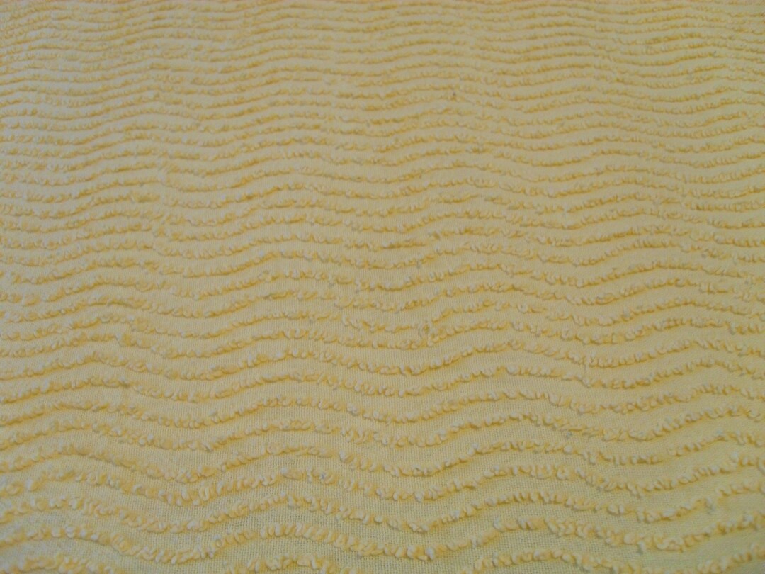 French Vintage Yellow Candlewick Bedspread / Throw 250 Cm X Etsy