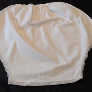 French Vintage handmade very large white cotton knickers  (15483) UB2