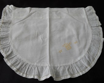 French Vintage cotton embroidered babies frilled pillowcase (16291) G37