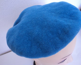 French vintage Oloron turquoise blue wool beret size 56 (13219) AA3