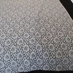 French vintage piece of cream lace window curtain 200 cm x 90 cm (18507) G78