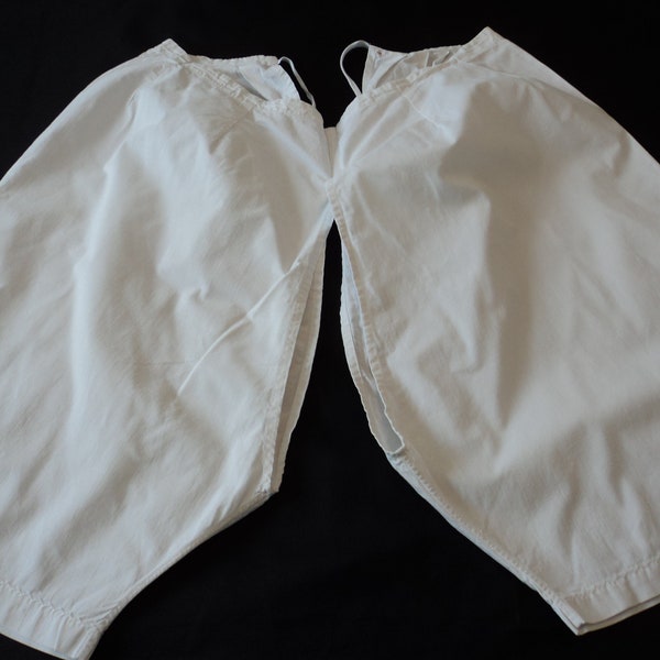 French Vintage handmade white cotton bloomers (13128) UB2