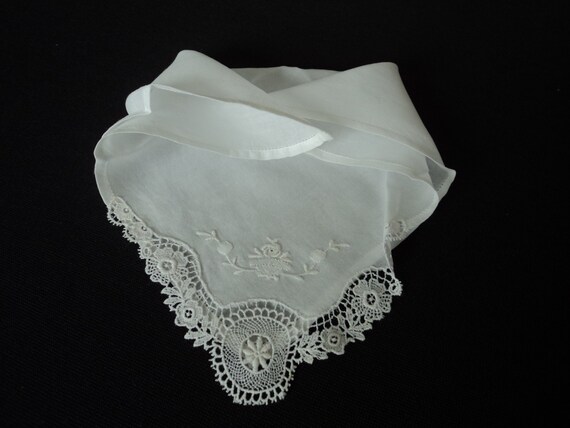 French vintage stunning handmade embroidered lace… - image 4