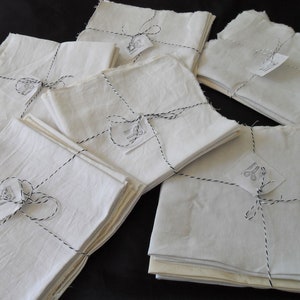 Surprise pack of 6 pieces of French vintage linen for crafting /slow stitching /scrap booking each piece is 50 cm x 50 cm (16808) UB6 vp