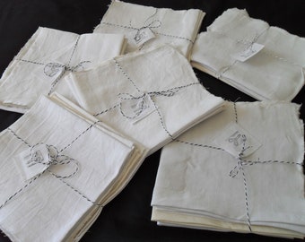 Surprise pack of 6 pieces of French vintage linen for crafting /slow stitching /scrap booking each piece is 50 cm x 50 cm (16808) UB6 vp