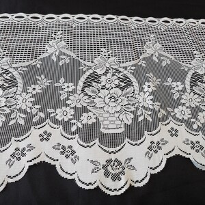 French vintage thick cream lace window curtains 57 cm length  (16002-16003-16004-08) G54
