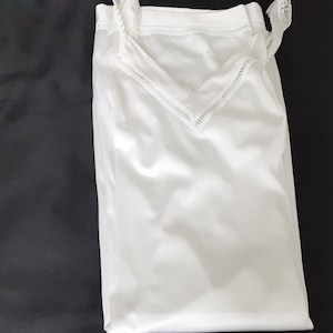French vintage white polyamide long underskirt / petticoat size FR46   (19394) UB2
