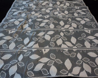French vintage large net door panel or Cutable 1232.1.1120T 51 wide x 160 drop Very versatile. .