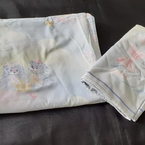 French Vintage cotton single duvet cover 180 cm x 132 cm and matching pillowcase  (18676) G73 vp