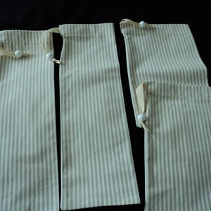 Set of four handmade thick cotton reusable bread bags (A101-102) AA1