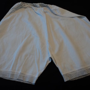French Vintage handmade white cotton knickers / culottes  (14747) UB2