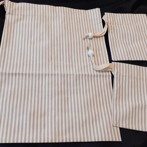 Set of three handmade thick cotton reusable storage bags (A107-8-9-10-11-12) AA1