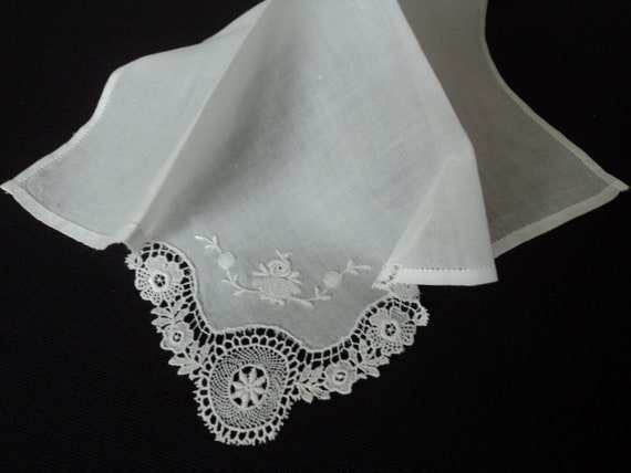 French vintage stunning handmade embroidered lace… - image 3