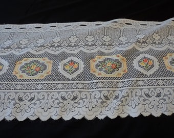 French vintage lace net window / curtains  43 cm length  (13149-13155) G11