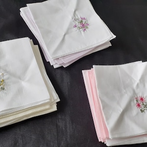 Set of nine cotton unused ladies handkerchiefs choice of colours (19851-52-53) DR1