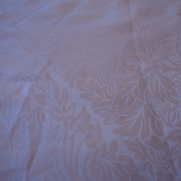 French vintage large peach colour damask style pattern polyester oval tablecloth (11258) G32