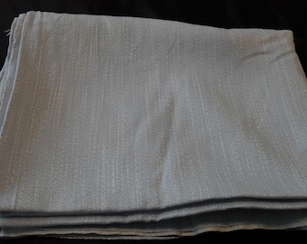 Vintage pale blue and white upholstery / curtain fabric 3.60 metres  x 1.40 metres  (16286) HW