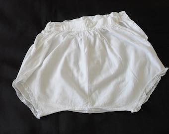 French vintage white cotton and lace babies romper pants (15843) T3