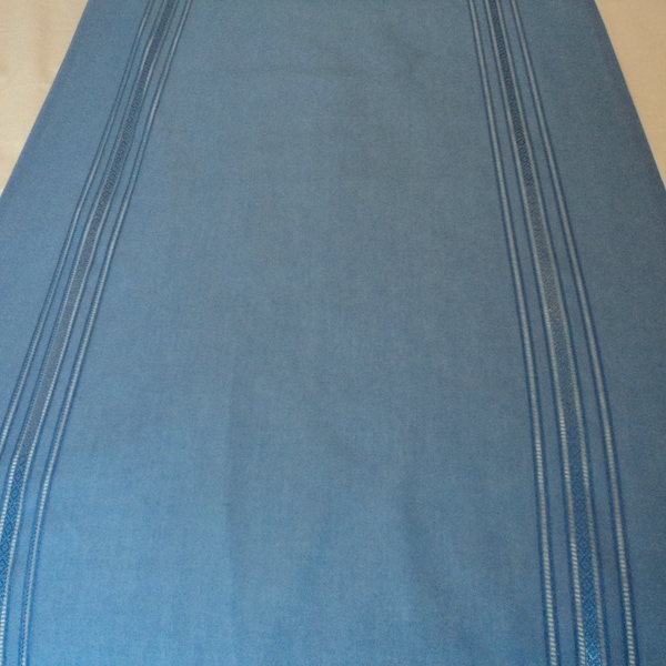 Piece of French vintage cornflower blue fabric for windows or doors or for crafts 60 cm width  (09545-46- 47-48-49) G2