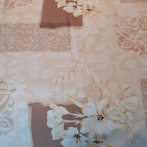 French vintage large polyester oval tablecloth 240 cm x 148 cm (18976)  O1 VP