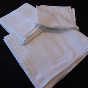 Reduced Stunning French vintage unused Nydel large white tablecloth and twelve matching napkins 260 cm x 152 cm (18794) G38 VP