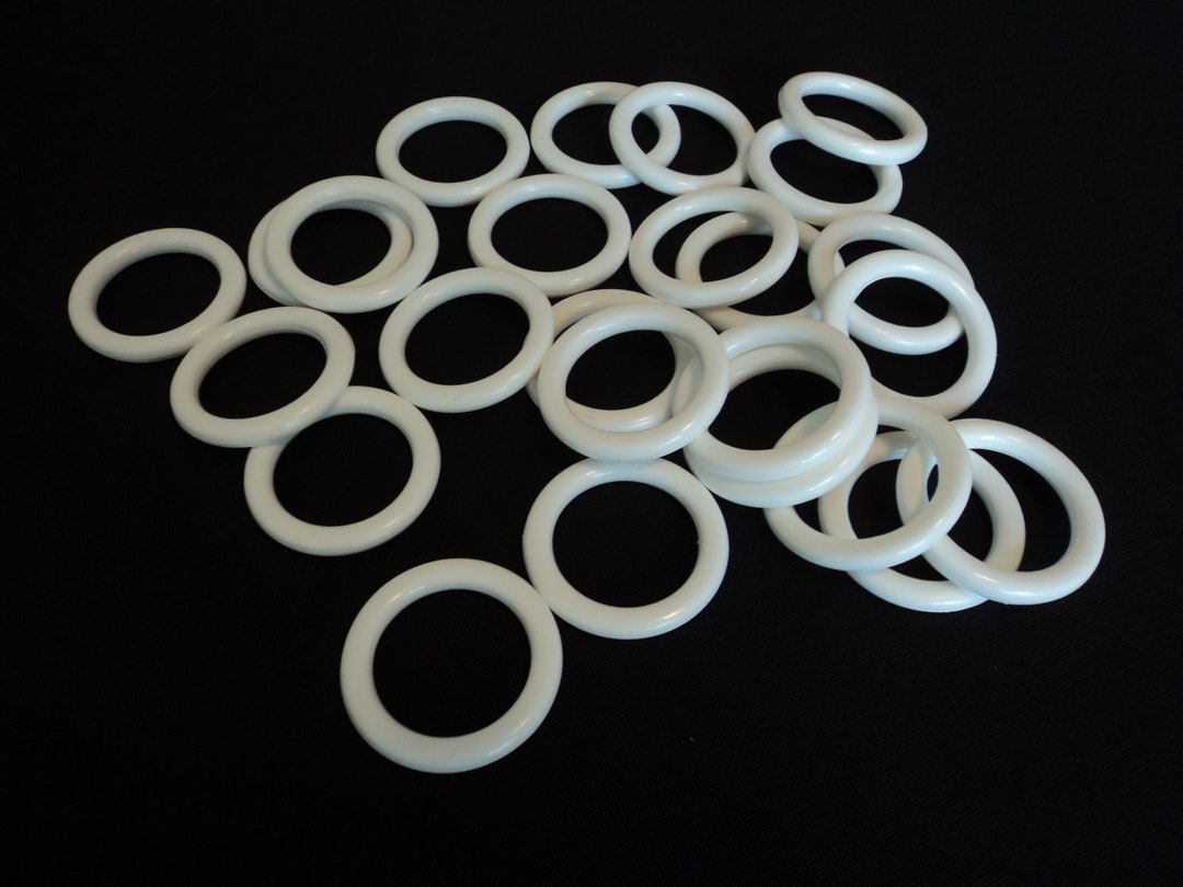 25 French Vintage White Plastic Curtain Pole Rings for a 28 Mm Etsy