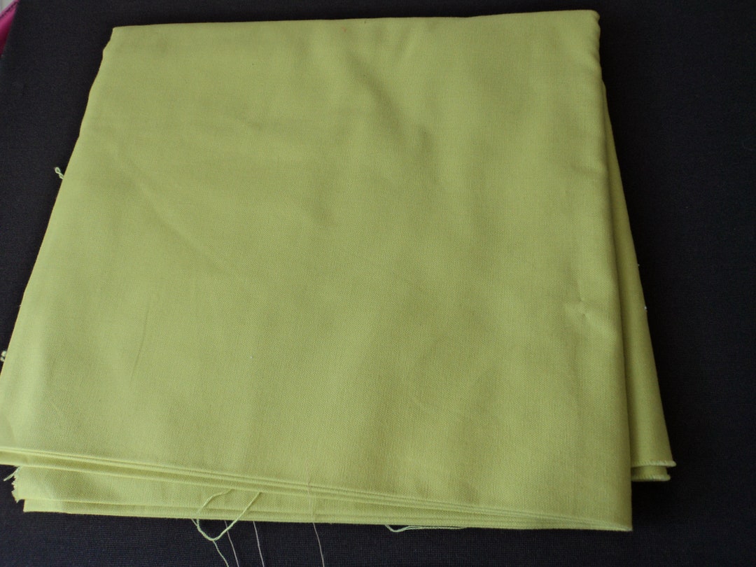 French Vintage green thick cotton upholstery fabric 3 metres x