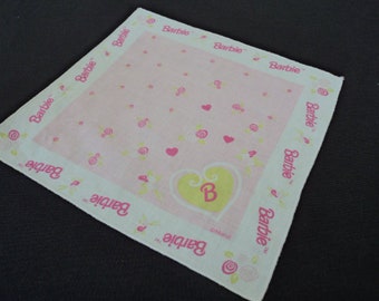 Vintage Barbie children's cotton printed handkerchief (09310-09311 )  DR1 -  ST4 #
