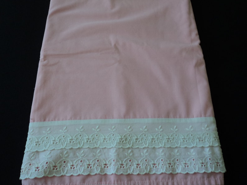 French Vintage pink cotton babies cot sheet 08301